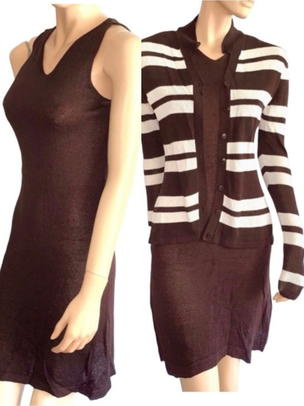 Banana Republic Vintage 2pcs Elegant Coordinated Knit Dress Cardigan Set